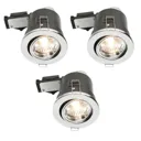 Diall Chrome effect Adjustable LED Downlight 3.5W IP23, Pack of 3