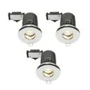 Diall Chrome effect Non-adjustable LED Downlight 3.5W IP65, Pack of 3