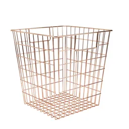 Mixxit Wire Copper effect Metal Non-foldable Storage basket (H)310mm (W)310mm