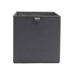 Mixxit Striped Anthracite Cardboard & polyester (PES) Foldable Storage basket (H)310mm (W)310mm