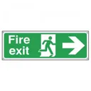 Rigid Site Safety Sign - Fire Exit Running Man (Arrow Right) 150x450mm