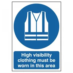 Rigid Site Safety Sign - High Visibility Clothing Must Be Worn In This Area 210x148mm