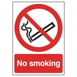 Rigid Site Safety Sign - No Smoking 210x148mm