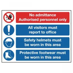 Rigid Site Safety Sign - No Admittance Authorised 600x800mm