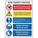 Rigid Site Safety Sign - Site Safety Notice 400x300mm