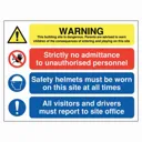 Rigid Site Safety Sign - Warning this building site is dangerous parents are advised 600x800mm