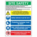 Rigid Site Safety Sign - Under the health and safety work act 800x600mm