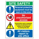 Rigid Site Safety Sign - PPE must be worn in this area 800x600mm