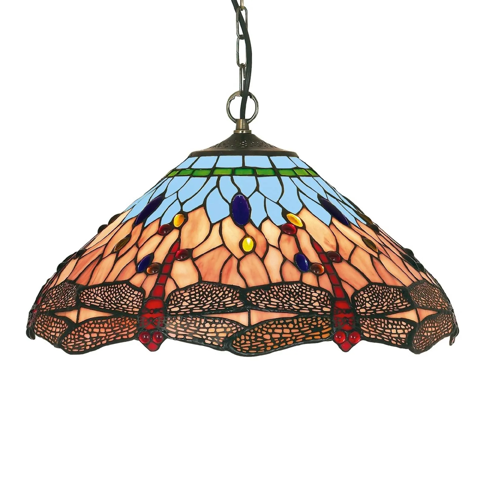 Classic Tiffany-style Dragonfly hanging light