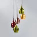 Vibrant multi-coloured hanging light, 5-light