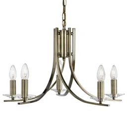 5-bulb Ascona antique appearance hanging light
