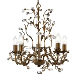 Wonderful Almandite chandelier with 5 bulbs