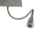6519 wall lamp with LED reading lamp, satin silver