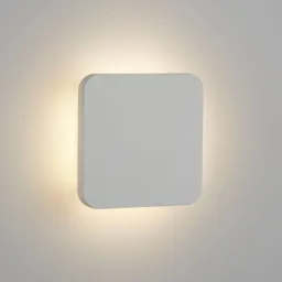 Gypsum LED wall light 15 x 15 cm, white plaster