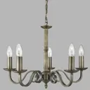 Richmond chandelier antique brass, five-bulb