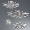Hanna ceiling light with crystal prisms 44 x 44 cm