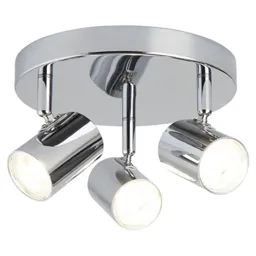 Rollo LED ceiling light, three-bulb, chrome