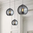 Balls hanging light, smoke-coloured, Ø 30 cm
