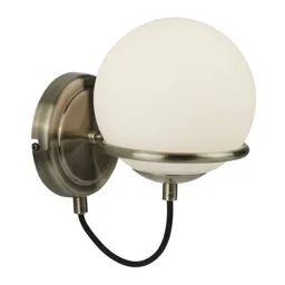 Sphere wall light with a spherical glass lampshade