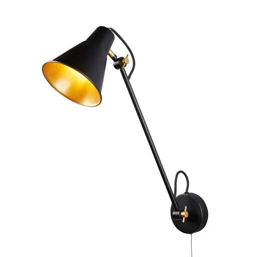 6302 wall lamp made of metal, black and gold