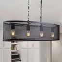 Fishnet hanging light in black, 91 cm long