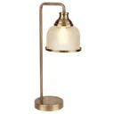 Bistro II holophane glass table lamp antique brass
