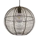 Weave hanging light, cage lampshade in black/gold
