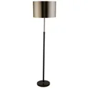 Column floor lamp with a metal lampshade