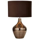 Mosaic table lamp with suede lampshade