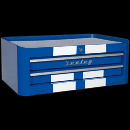 Sealey Premier Retro Style 2 Drawer Mid Tool Chest - Blue / White