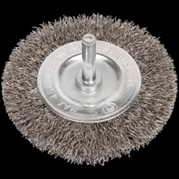 Sealey Flat Stainless Steel Wire Brush - 75mm, 6mm Shank