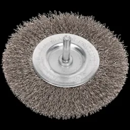 Sealey Flat Stainless Steel Wire Brush - 100mm, 6mm Shank