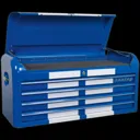 Sealey Premier Retro Style Wide 10 Drawer Roller Cabinet and Tool Chest - Blue / White