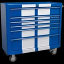 Sealey Premier Retro Style Wide 10 Drawer Roller Cabinet and Tool Chest - Blue / White