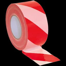 Sealey Hazard Warning Barrier Tape - Red / White, 48mm, 50m