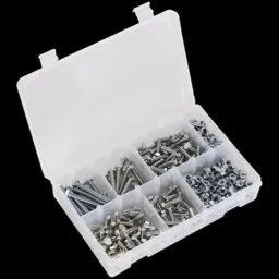 Sealey High Tensile Set Screw, Nut and Washer Assortment - M6, Pack of 408