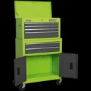 Sealey American Pro 6 Drawer Roller Cabinet and Tool Chest - Green / Grey