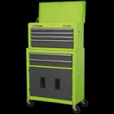 Sealey American Pro 6 Drawer Roller Cabinet and Tool Chest - Green / Grey
