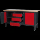 Sealey Workstation with 3 Drawers and 2 Cupboards - 1.69m