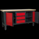 Sealey Workstation with 3 Drawers and 2 Cupboards - 1.69m