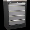 Sealey Superline Pro Modular Cabinet 5 Drawer MSS System - Black / Grey