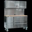 Sealey Mobile Stainless Steel Tool Workstation - Stainless Steel