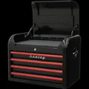 Sealey Premier Retro Style 4 Drawer Tool Chest - Black / Red