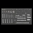 Siegen 62 Piece 3/8" Drive Tool Tray and Socket Set - 3/8"