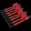 Sealey Ratchet Tie Downs Polyester Webbing - 25mm, 4m, 800kg