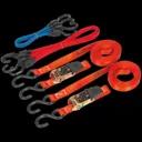 Sealey 6 Piece Tie Down Ratchet and Bungee Cord Set