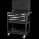 Sealey 4 Drawer Heavy Duty Mobile Tool and Parts Trolley - Black