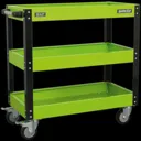 Sealey CX110HV Hi Vis 3 Shelf Trolley - Green & Black