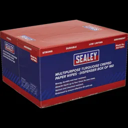 Sealey Creped Turquoise Multi Purpose Paper Wipes - Pack of 160