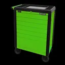 Sealey 7 Drawer Push To Open Hi Vis Tool Roller Cabinet - Green